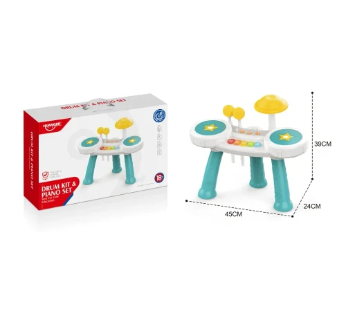 Set muzical de tobe cu lumini și sunete, Huanger HE0525 (78386)