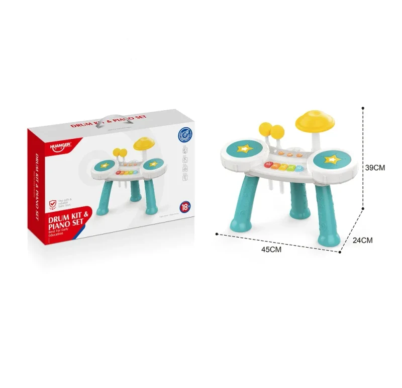 Set muzical de tobe cu lumini și sunete, Huanger HE0525 (78386) 2