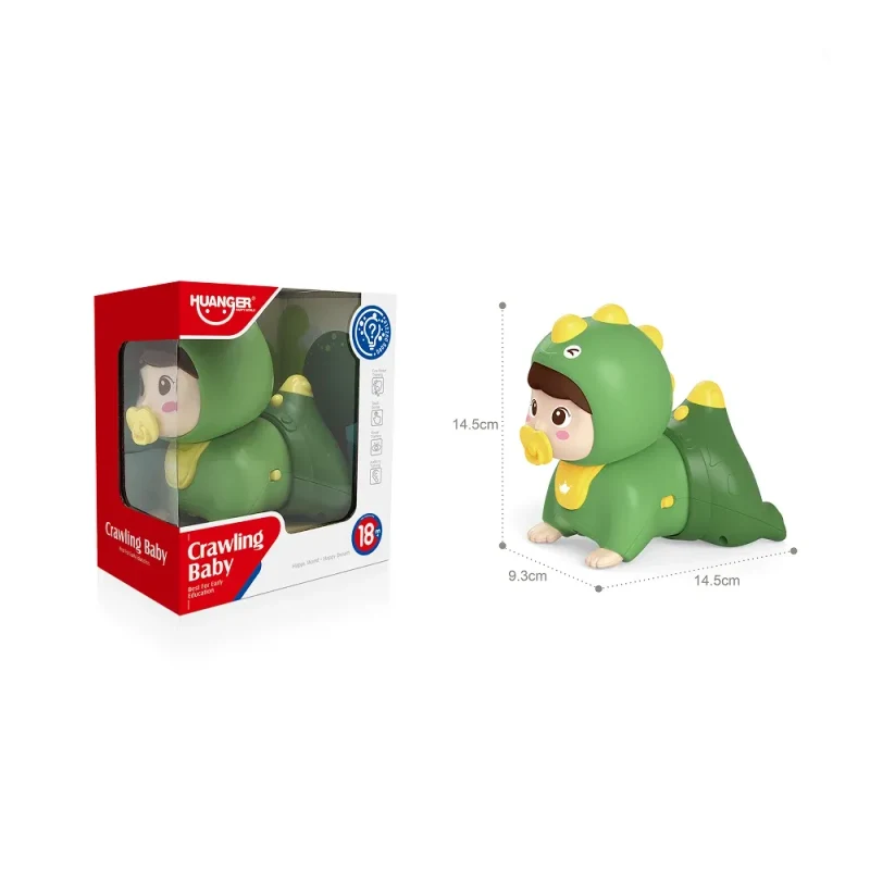 Păpușă interactivă cu mișcare, sunete și lumini, verde, Huanger HE0709 (78270) 2