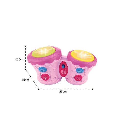 Set tobe muzicale cu lumini și sunete, roz, Huanger HE0506 (678645)