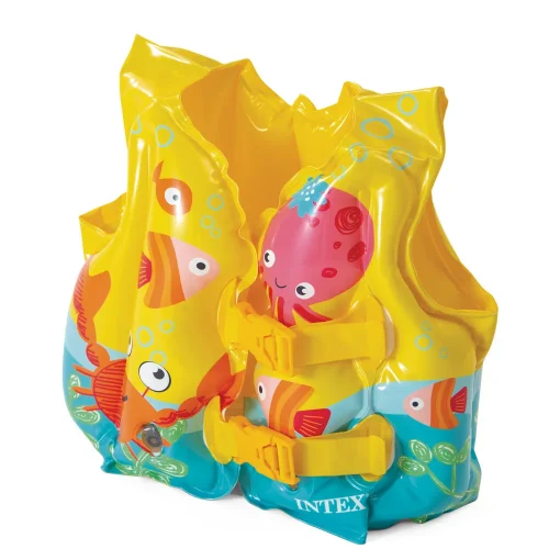 Надувной спасательный жилет Tropical Friends, 41×30 см, 3–5 лет, Intex (59661)