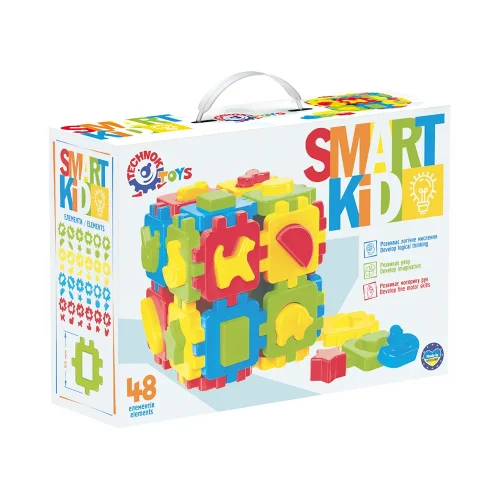 Развивающий кубик «Smart Kid Lotto» с геометрическими фигурками и животными, Технок (2018)