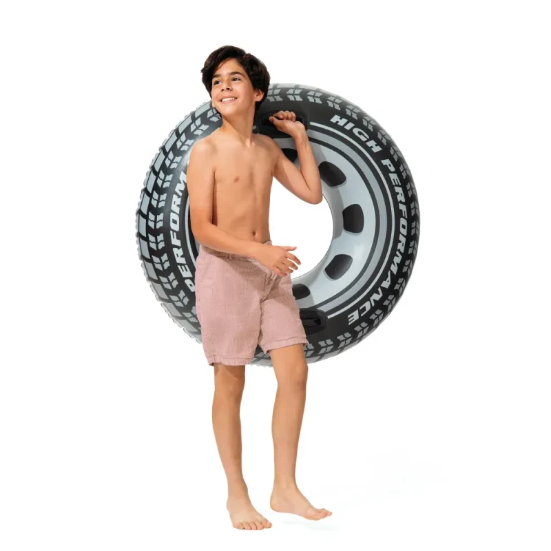 Colac gonflabil de înot tip anvelopă cu mânere, 114 cm, max. 100 kg, 9+ ani, Intex (56268) 3