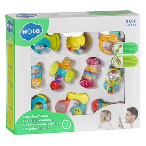 Набор из 10 игрушек-погремушек для малышей Hola 939 (93967)