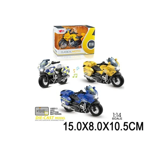 Motocicletă din metal cu sunete și lumini (12329)