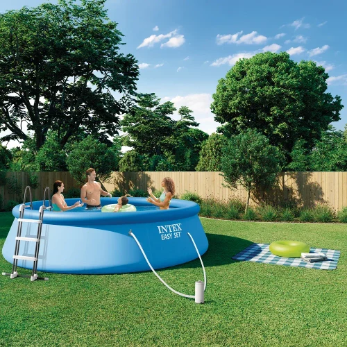 Piscină gonflabilă Easy Set 457×107 cm, 12430 L, cu pompă de filtrare 3785 l/h, set complet, Intex (26166)