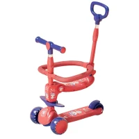 Trotinetă pentru copii 6 în 1 cu scaun, mâner parental, roți luminoase și muzică, 3 culori, RTM Scooter (JSC366) 2