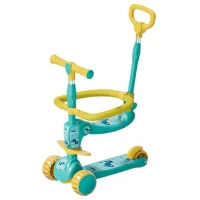 Trotinetă pentru copii 6 în 1 cu scaun, mâner parental, roți luminoase și muzică, 3 culori, RTM Scooter (JSC366) 3