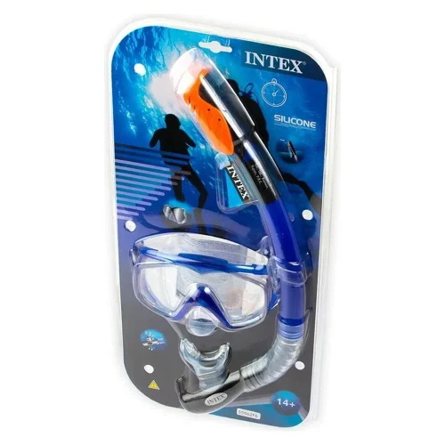 Силиконовая маска для плавания Aqua Pro и набор насадок для головы, от 14 лет, Intex (55962)