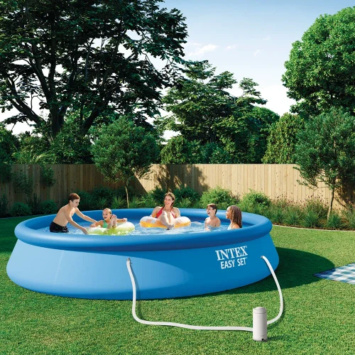 Piscină gonflabilă Easy Set 457×84 cm, 9792 L, cu pompă de filtrare 2006 L/h, Intex (28158)