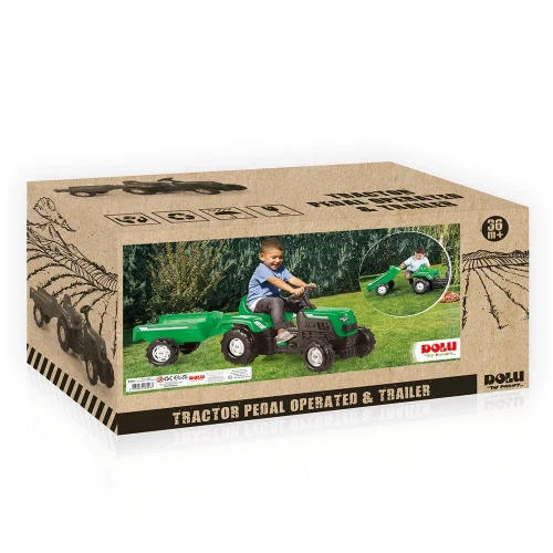 Педальный тягач и прицеп Green Ranchero, Dolu (8246)
