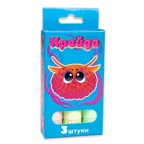 Мел круглый цветной, 3 шт, Strateg (50122)