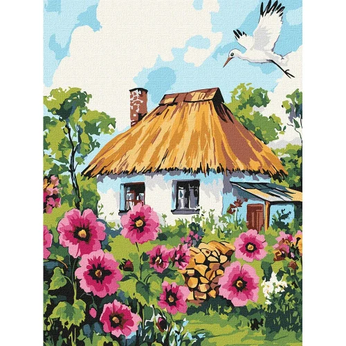 Картина по номерам Цветы возле дома, 30×40 см, Идейка (KHO6407)