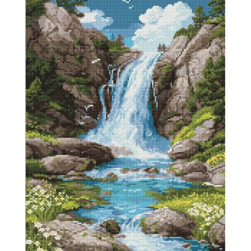 Алмазная мозаика Водопад, 40×50 см, Идейка (АМО8355) 2