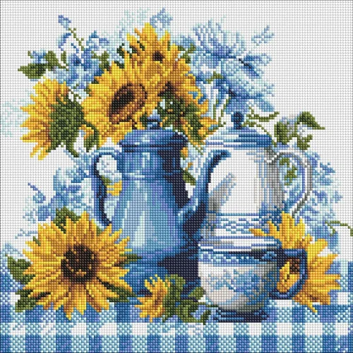 Mozaic cu diamante Cafea оn lumina soarelui, 40×40 cm, Ideyka (AMO8342)