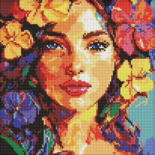 Mozaic cu diamante Vis tropical, 30×30 cm, Ideyka (AMO8264)
