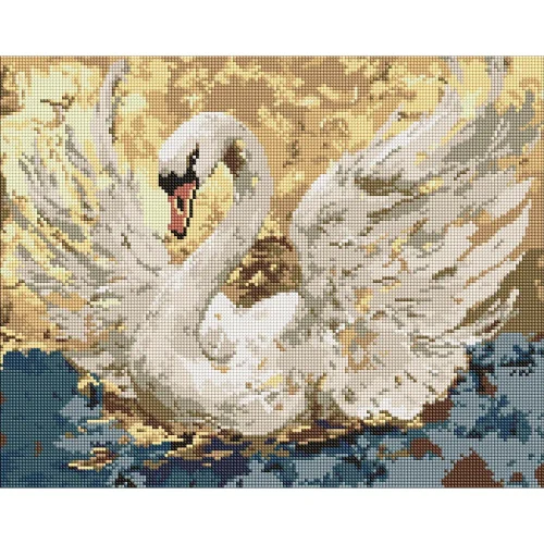 Mozaic cu diamante Aripi de lebădă, 40×50 cm, Ideyka (AMO8275)