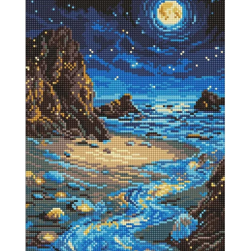 Mozaic cu diamante Țărm luminat, 30×40 cm, Ideyka (AMO8234)