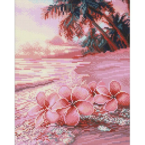 Mozaic cu diamante Plajă roz, 30×40 cm, Ideyka (AMO8222)