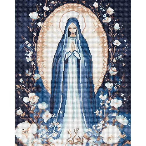 Mozaic cu diamante Sfânta Fecioară Maria, 40×50 cm, Ideyka (AMO8201)