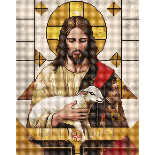 Mozaic cu diamante Geometria grației, 40×50 cm, Ideyka (AMO8198)