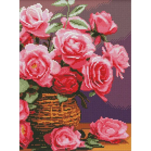 Mozaic cu diamante Trandafiri colorați, 30×40 cm, Ideyka (AMO8174)