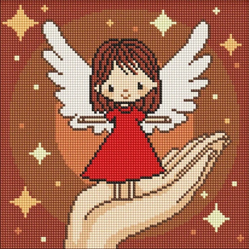 Mozaic cu diamante Îngeraș, 30×30 cm, Ideyka (AMO8197)