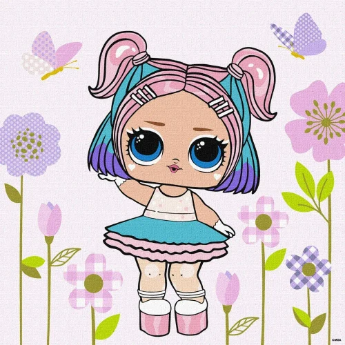 Pictură pe numere, LOL Surprise Spring Bling CandyQT, 40×40 cm, Ideyka (KHO1104)