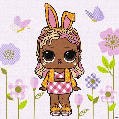 Pictură pe numere, LOL Surprise Spring Bling BossBunny, 40×40 cm, Ideyka (KHO1103)