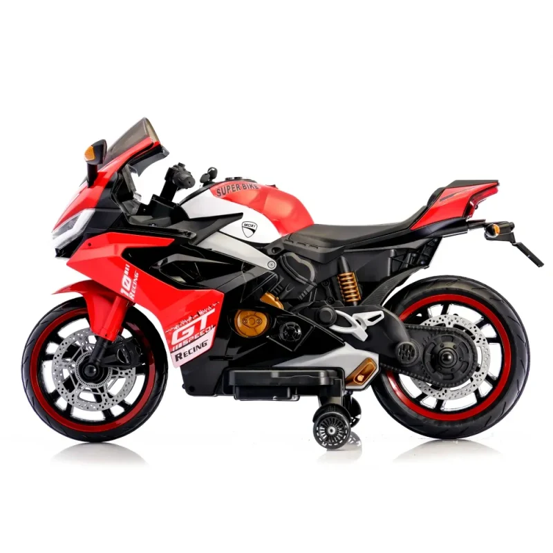 Motocicletă electrică pentru copii, roșie (56782) 2