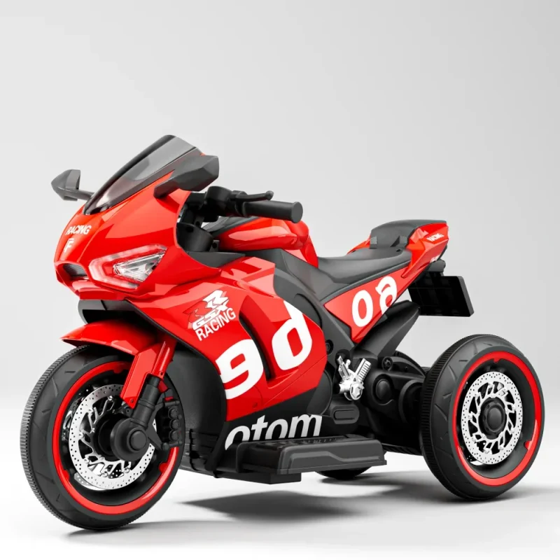 Motocicletă electrică pentru copii cu telecomandă, roșie (29631) 2