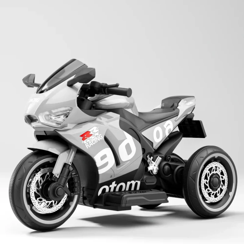 Motocicletă electrică pentru copii cu telecomandă, gri (30740) 2