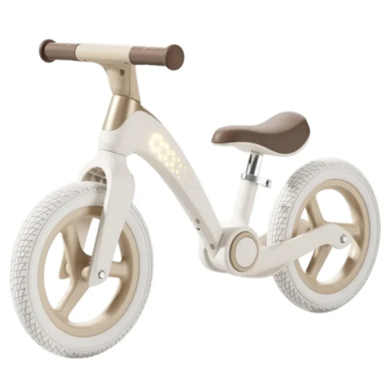 Bicicletă fără pedale pentru copii, 12′ pliabilă, cu lumini LED, albă (817369) 3