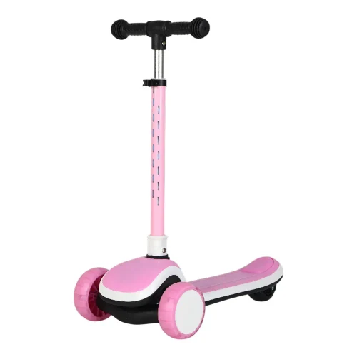 RTM Scooter 3-колесный самокат с подсветкой, музыкальной и световой платформой, руль с подсветкой, розовый, самокат RTM (45118)