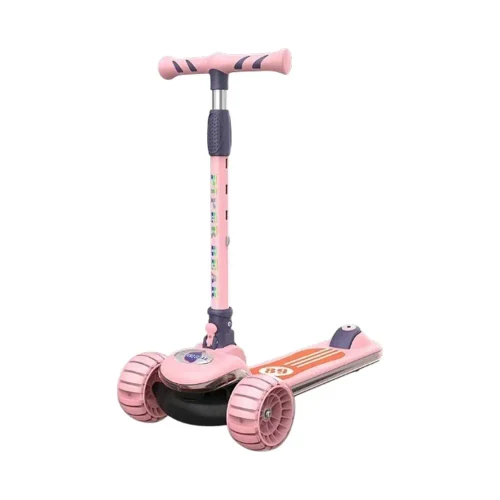 RTM Scooter 3-колесный детский самокат с подсветкой, музыкальной и световой платформой Розовый самокат RTM (58248)
