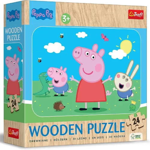 Faceți cunoștință cu frumoasa Peppa, 24 elemente din lemn (202625)