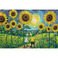Plimbare printre florile-soarelui, 100 de elemente Inspirat de artă (16560) 2