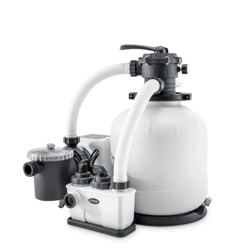 Насос с песочным фильтром Krystal Clear QX2600 и генератор хлора, бак 55 кг, 10 000 л/ч, Intex (26680)