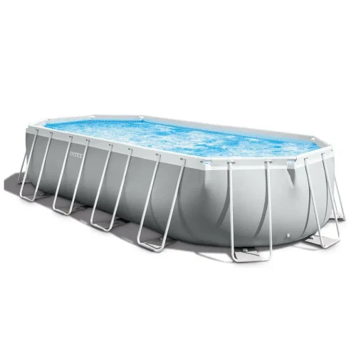 Бассейн с металлическим каркасом Prism Frame Oval 610×305×122 см, 18202 л, с насосом 5678 л/ч, полная комплектация, Intex (26798)
