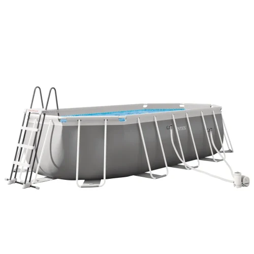 Бассейн с металлическим каркасом Prism Frame Oval 610×305×122 см, 18202 л, с насосом 5678 л/ч, полная комплектация, Intex (26798)