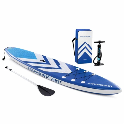 Надувная доска для SUP Aqua Quest 350T, 350×79×15 см, в комплекте с насосом, веслом и сумкой, макс. 160 кг, Интекс (68247)