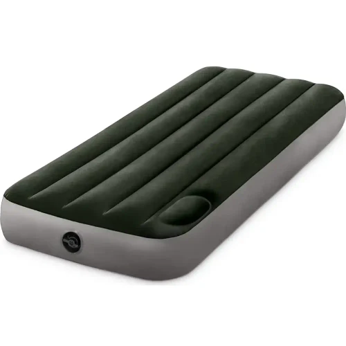 Надувной матрас Twin Classic Downy с ножным насосом, 99×191×25 см, макс. 136 кг, Интекс (64761)