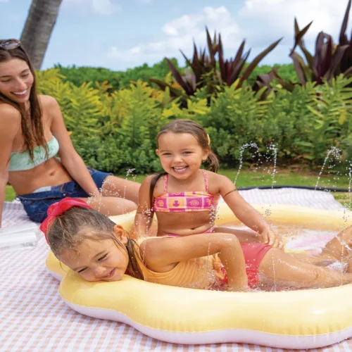 Надувной детский бассейн с гидромассажем Sunny Days, 104х13 см, 59 л, 2+ года, Intex (56126)